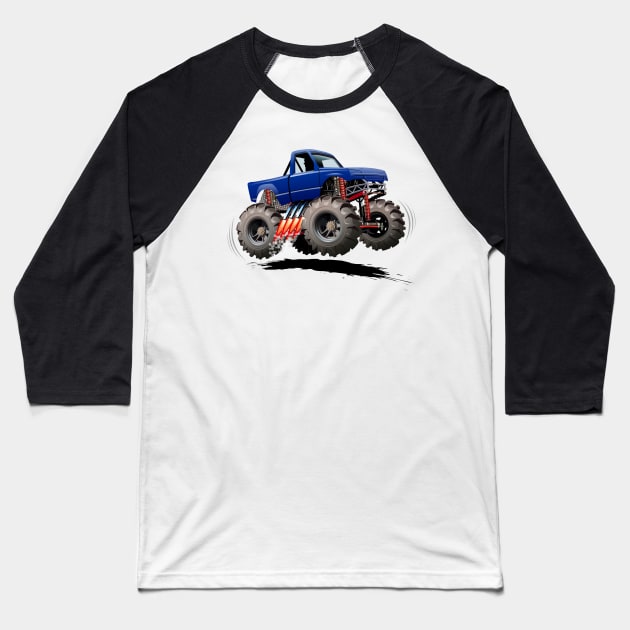 Cartoon Monster Truck Baseball T-Shirt by Mechanik